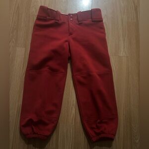 Red Girls Softball Pants